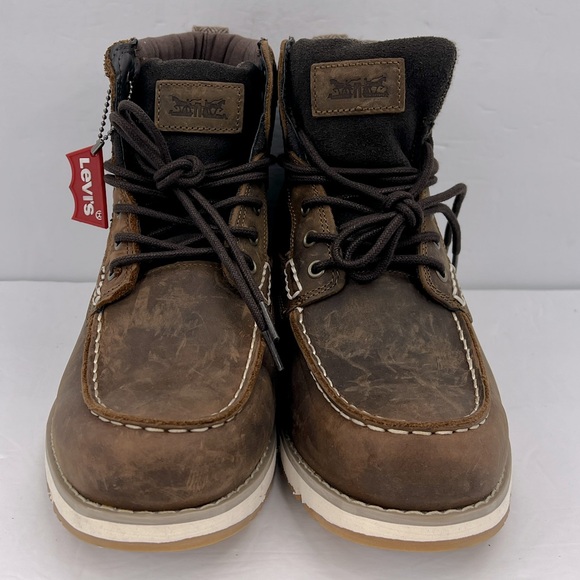 LEVIS, DAWSON TUMBLED UPPER LEATHER BOOTS, TWO TONE BROWN COLOR, MEN’S SIZE 9.5 - Picture 2 of 16